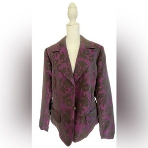 Clearance: Studio 1940 BLAZER Purple With Textured Black Flowers Large